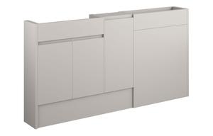 Clarence 1536mm Slim Basin  WC & 1 Door Unit Pack - Matt Dove Grey (Oak Cab)